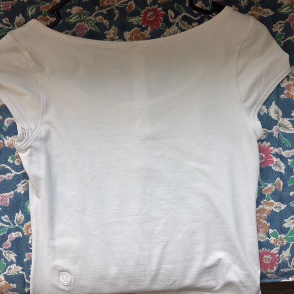 lululemon athletica white Cap-Sleeve Henley T-Shirt - Picture 3 of 4